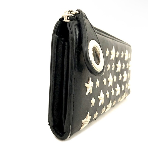 ✨ Jimmy Choo Star Studded Zippy Long Wallet — Black Leather with Attitude ✨ - Picture 4 of 9